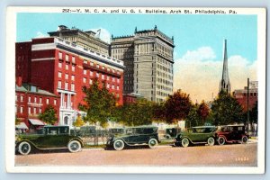 Philadelphia Pennsylvania Postcard YMCA & UGI Building Arch St Classic Cars 1920