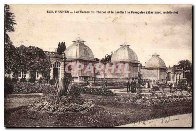 Old Postcard Rennes Tabor Greenhouses and Garden has Ia Francaise (architect ...