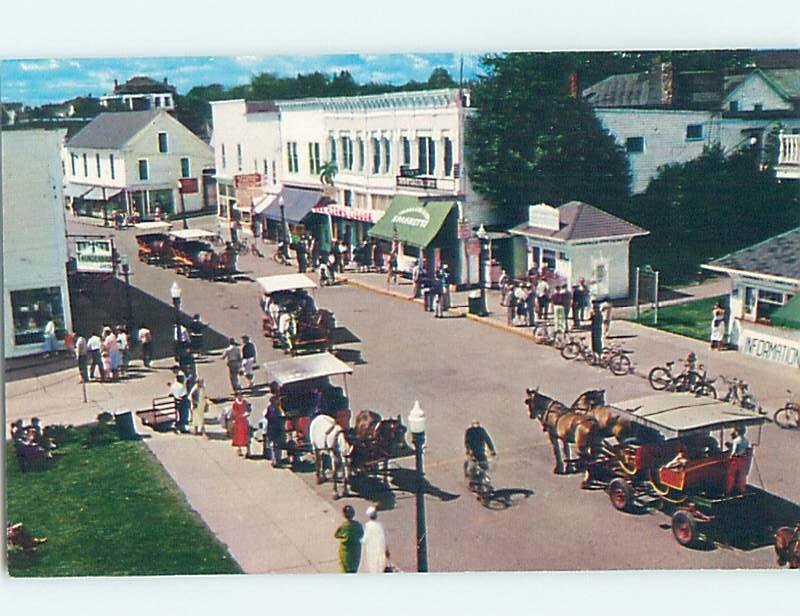 Unused Pre-1980 SHOPS ALONG STREET Mackinac Island Michigan MI hn2767