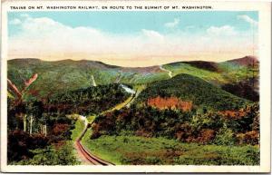 Trains of Mt. Washington Railway, En Route to Summit Vintage Postcard H17