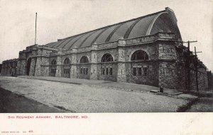 5th Regiment Armory, Baltimore, Maryland, Early Postcard, Unused