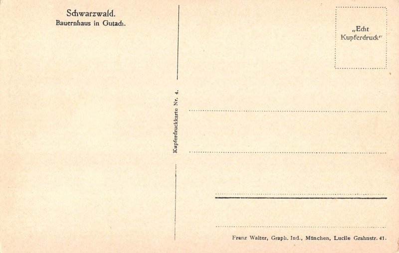 L217 Germany Schwarzwald Bauernhaus in Gutach House vintage postcard