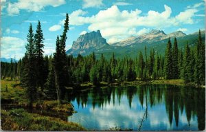 Canadian Rockies Mount Eisenhower From Trans-Canada Hwy Postcard UNP VTG Unused 