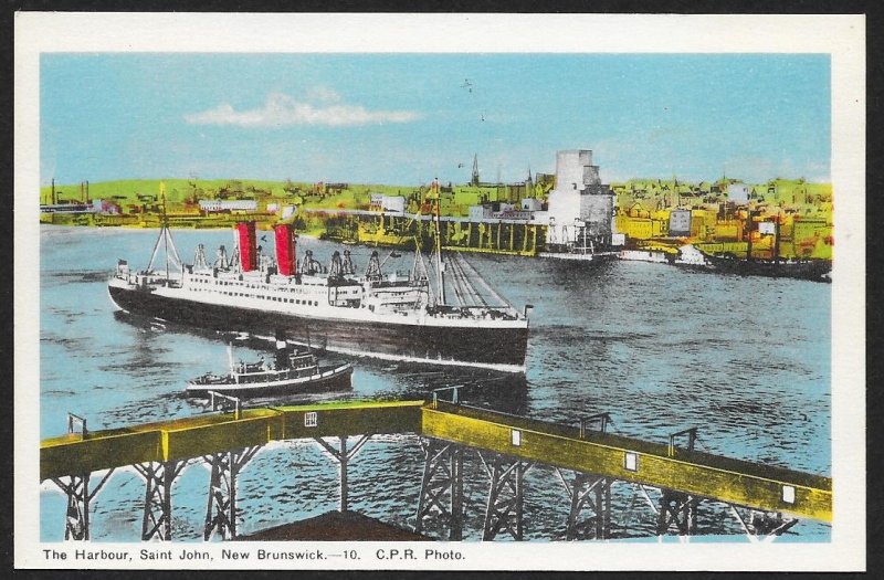 Saint John Harbour New Brunswick CANADA Unused c1940s