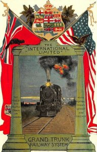 The International Limited' Grand Trunk System Poster Type Postcard