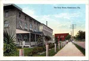 VINTAGE CONTINENTAL SIZE SOFT-PAPER PICTURE GRAY STONE KISSIMMEE ORANGE PICKERS