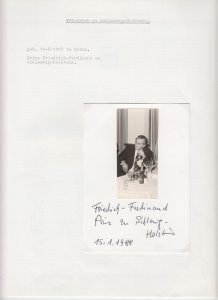 Friedrich-Ferdinand zu Schleswig-Holstein, Original Autograph with Photo (L6452)