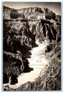 c1940's South Rim Grand Canyon River View AZ RPPC Photo Unposted Postcard