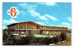 Motel 6 Of Sunnyvale California Postcard Old Cars Swimming Pool