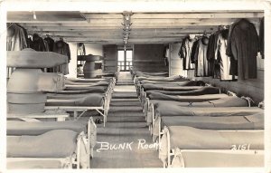 J18/ Indianapolis Indiana RPPC Postcard c40s Fort Benjamin Harrison Bunk Room46