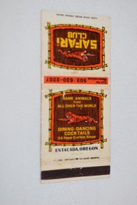 Safari Club Estacada Oregon 30 Front Strike Matchbook Cover