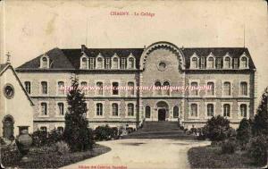 Chagny Old Postcard The college