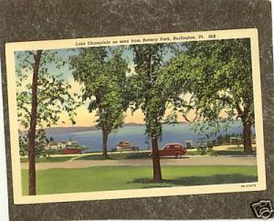 VT BURLINGTON 1940s LAKE CHAMPLAIN linen Postcard