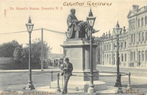 DR. STUART'S STATUE DUNEDIN NEW ZEALAND POSTCARD (c. 1906)