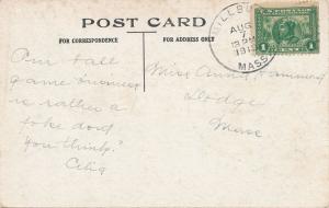 Dutch Girl Pennant Card West Sutton Worcester County MA Massachusetts pm 1913 DB