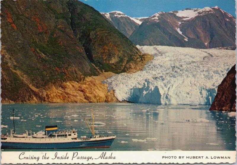 Cruise Ship Inside Passage Tracy Arm Alaska AK Ship Boat Vintage Postcard D35