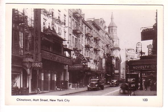 Real Photo, Chinatown, Mott Street, New York City,  Mainzer,