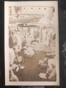 Mint USA RPPC Real Picture Postcard WWI US Navy Bag Inspection 1919