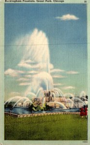 Illinois Chicago Grant Park Buckingham Fountain 1943