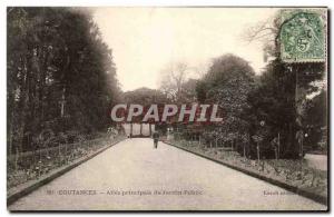 Old Postcard Coutances Allee main Public Garden