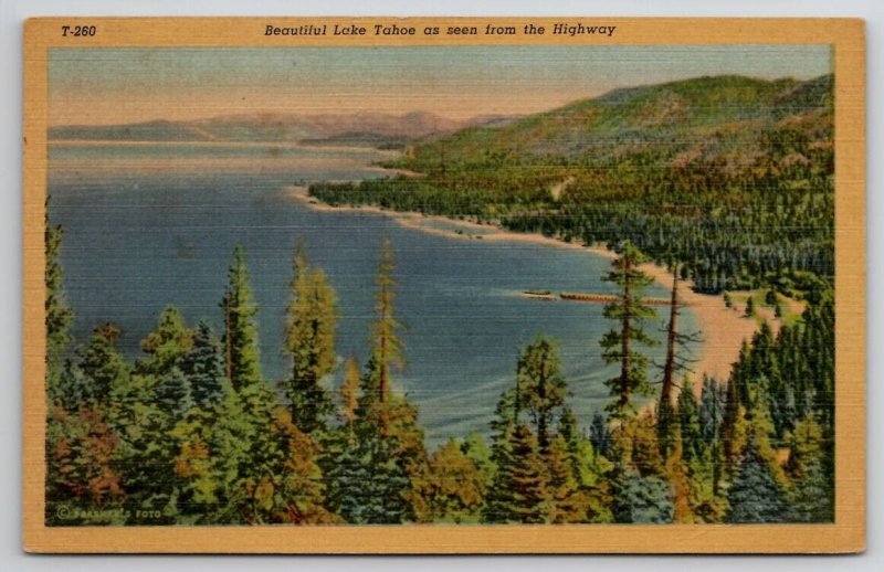 Beautiful Lake Tahoe As Seen From The Highway Postcard M30