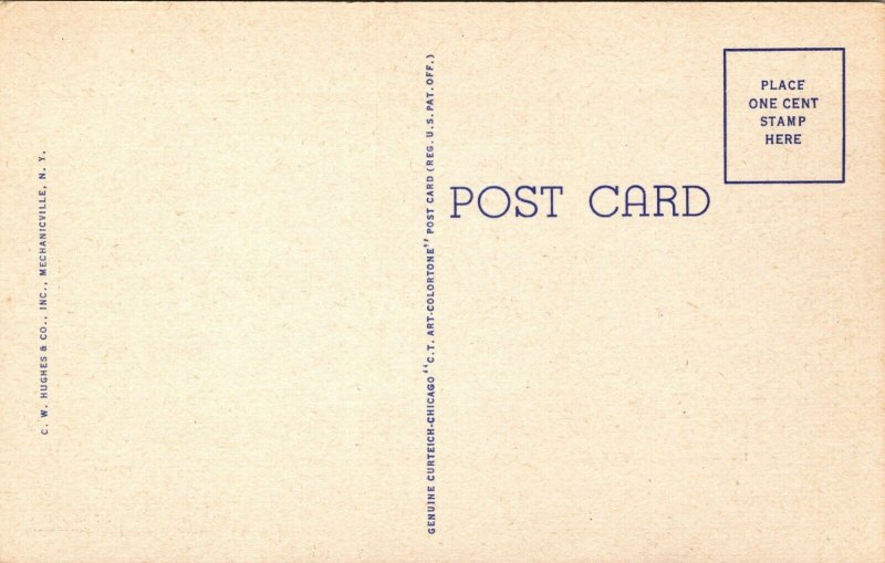 MA Pittsfield Massachusetts 1954 linen postcard POST OFFICE UNPOSTED