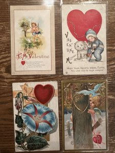 Lot of Antique Postcards Early 1900s Vintage Embossed Children Valentine’s Day