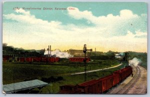 K48/ Ravenna Ohio Postcard c1910 Manufacturing District Railroad Line 84