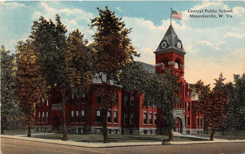 F23 Moundsville West Virginia Postcard 1915 Central Public School 23