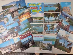 THE VIRGIN ISLANDS OF THE CARIBBEAN LOT OF 30 PLUS CHROME POSTCARDS