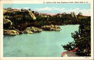 Sylvan Lake from Engineers Point, Black Hills SD c1961 Vintage Postcard L60