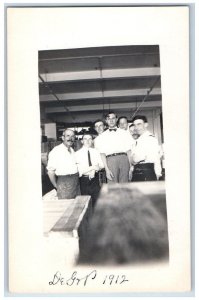 1912 Employees Interior View  Occupational East Orange NJ RPPC Photo Postcard 