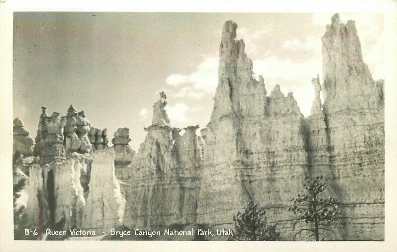 Utah 1940s Bryce Canyon National Park Queen Victoria RPPC Photo Postcard 22-3229