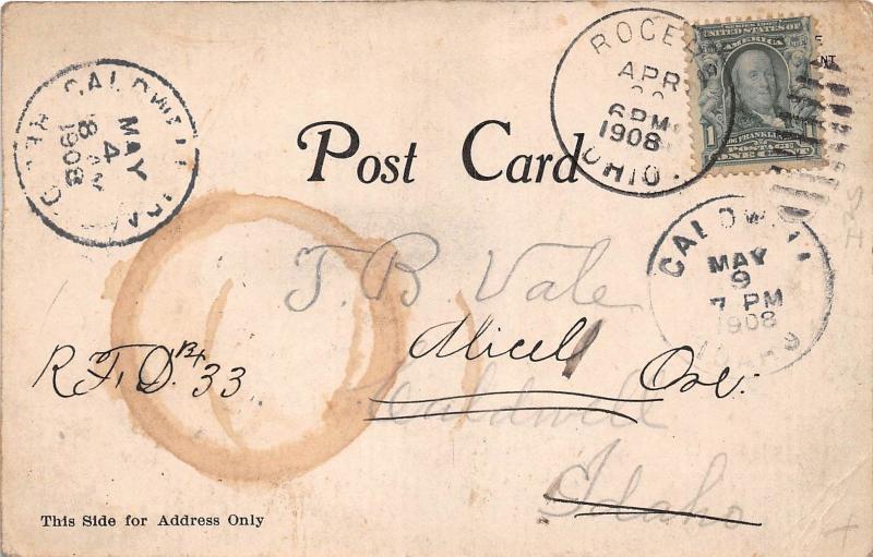 E71/ Rogers Ohio Postcard Columbiana c1908 4View Mt Hope College Depot St Homes