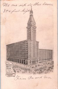 The Montgomery Ward & Co Building Chicago Illinois Postcard Posted 1906