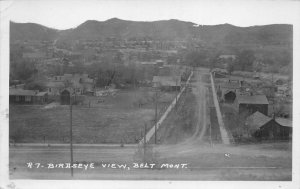 Belt Montana Birdseye View Of Town, Real Photo Vintage Postcard U11427