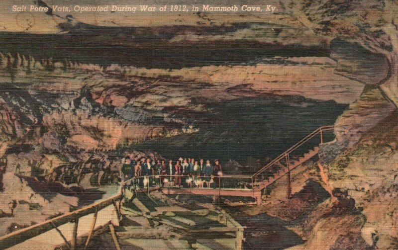 Vintage Postcard 1930's Salt Petre Vats Operated During War 1812 Mammoth Cave KY