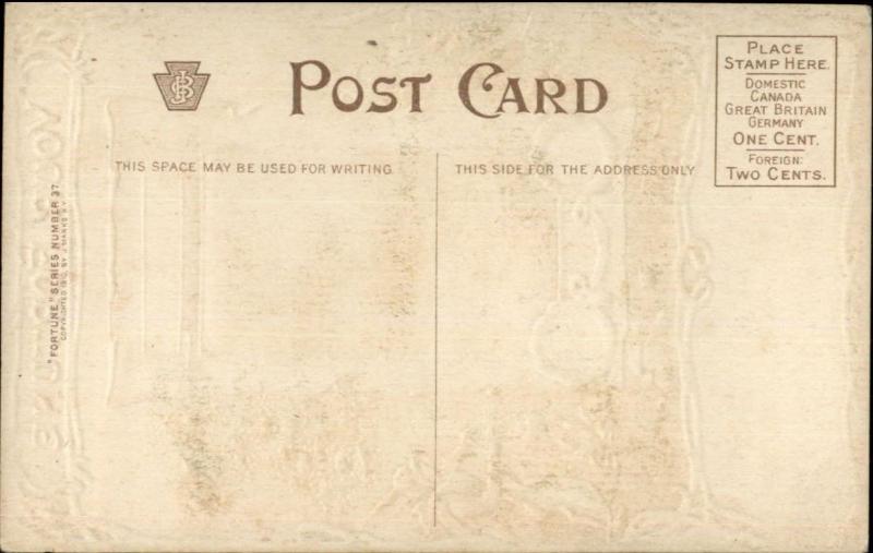 Fortune Astrology Zodiac Witch Border Series c1910 Postcard APRIL