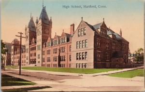 High School Hartford CT Conn. Postcard D82