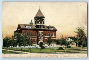 1915 School House Building Campus Dormitory Tower Windom Minnesota MN Postcard