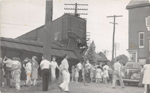 J39/ Interesting RPPC Postcard c1940 Railroad Wreck Disaster 235