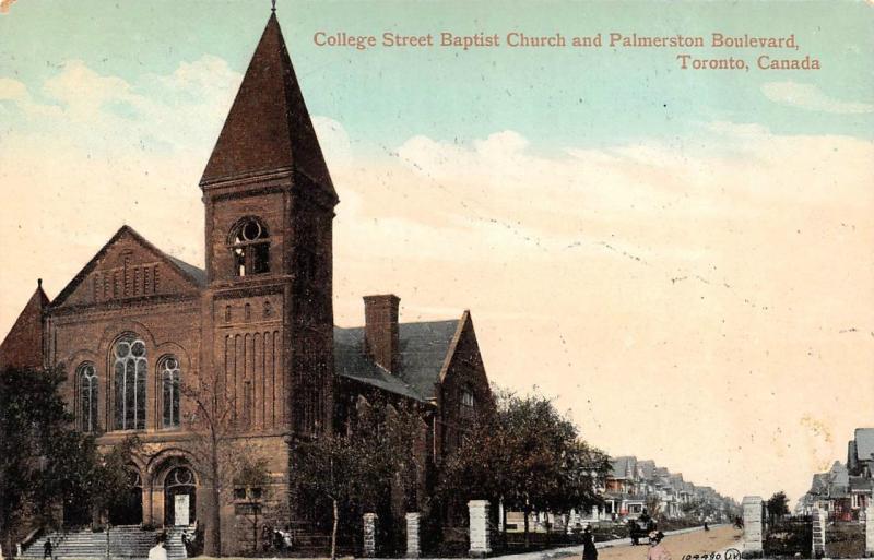 TORONTO, Canada  COLLEGE STREET BAPTIST CHURCH~Palmerston Blvd c1910's  Postcard