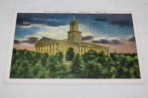 State Capitol at Night Nashville Tennessee Postcard Capitol News Co. E. C. Kropp