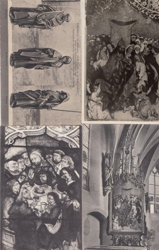 Blutenburg 4x Antique Kirche Inneres Last Supper Three Wise Men Postcard s