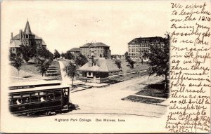 Postcard Highland Park College in Des Moines, Iowa~4540