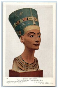 c1910's Queen Of Egypt Nefert-Iti Portrait Bust By Thutmis 1360 B.C. Postcard