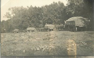 Postcard RPPC C-1910 Farm Agriculture freight wagons 23-7147