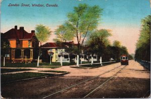 Canada London Street Windsor Ontario Vintage Postcard C070