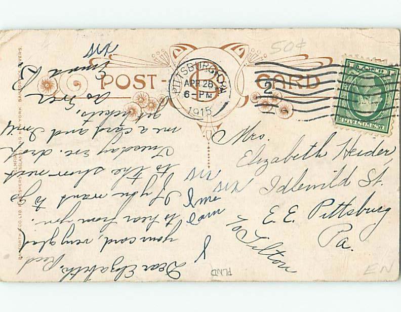 Divided-Back ROMANCE POSTCARD Pittsburgh Pennsylvania PA HM5151
