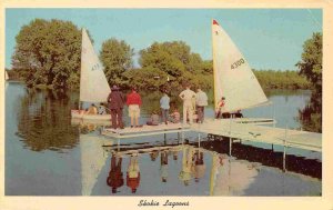 Sail Boats Small Yachts Skokie Lagoons Illinois postcard